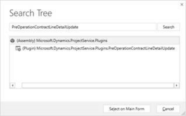 Search Tree dialog box.