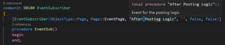 Tooltip on event parameter in Event Subscriber shows definition of the targeted Event Subscriber