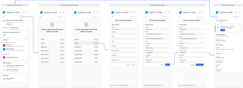 Create new CRM entity from Copilot for Sales