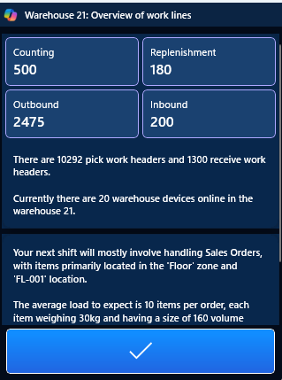 Copilot-generated screen for warehouse workers provides context-relevant insights.