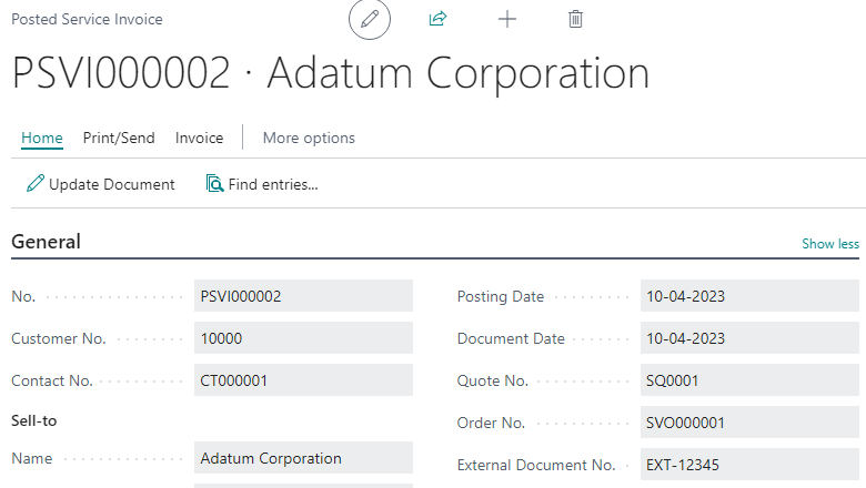 Service fields