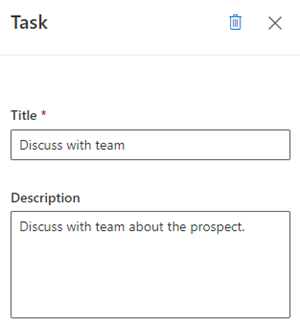 Screenshot of adding a custom task activity.