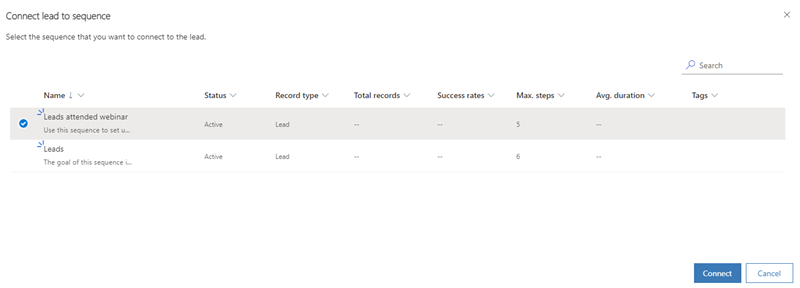 List of sequences for leads