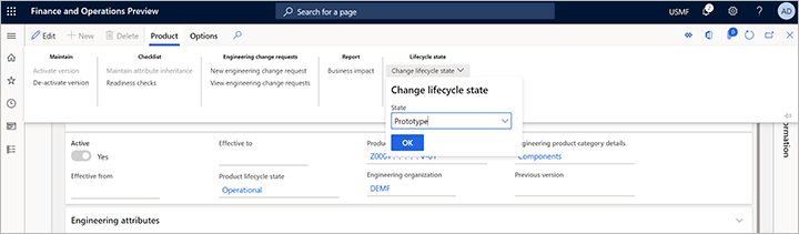 Changing the lifecycle state.