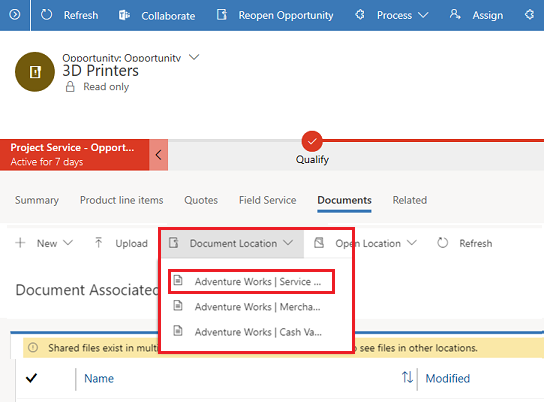 Select document location.