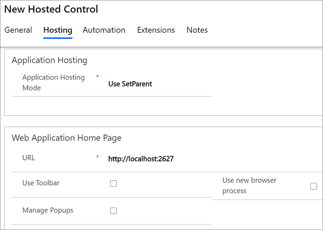 Web hosted application type.