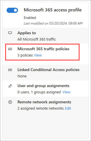 Screenshot of the Microsoft access profile, with the view applications link highlighted.
