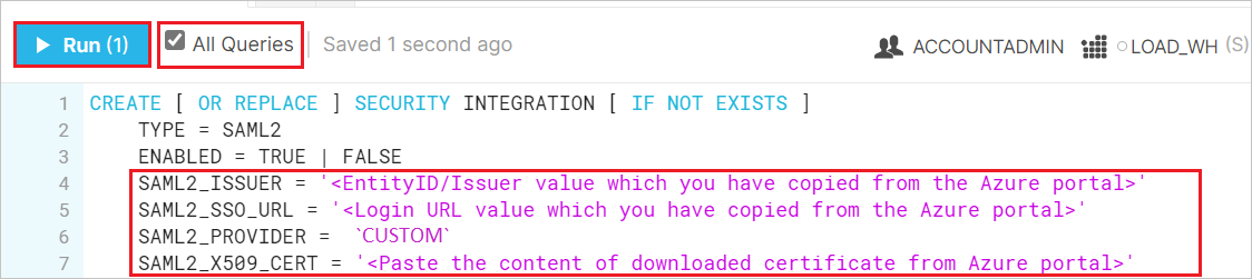 Snowflake sql