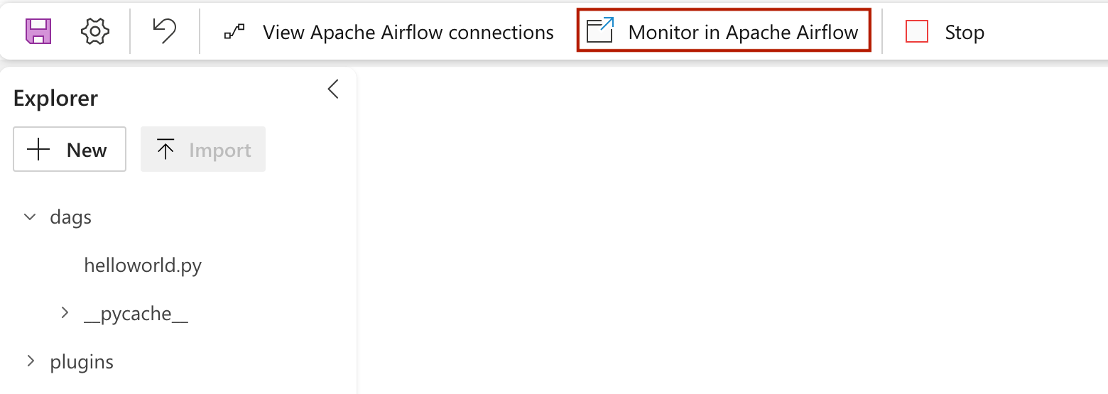 Screenshot to monitor the Airflow DAG.
