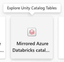 Screenshot from the Fabric portal of a new Azure Databricks mirrored item.