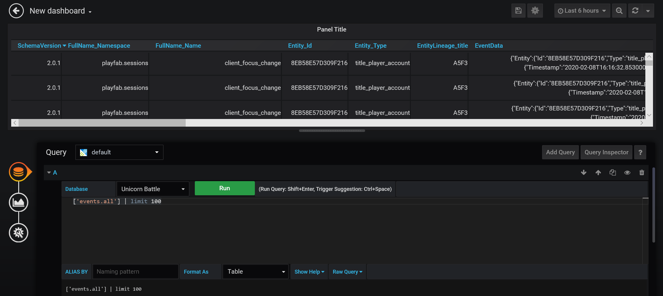 Grafana Run Query