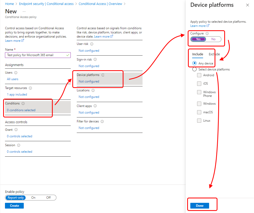 Configure the device platforms