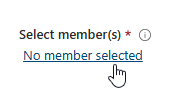 Screenshot of the No member selected option.