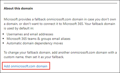 Screenshot of domain properties.