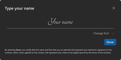 Screenshot of the type your name screen.