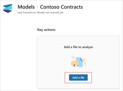 Screenshot of the new models page showing the Add a file to analyze section.