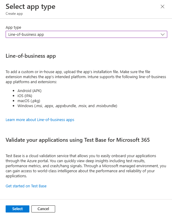 Intune - Line-of-business app