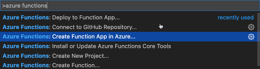 Create Function App in Azure