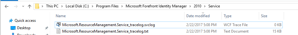 Folder location of the logs