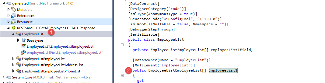 Employee list code