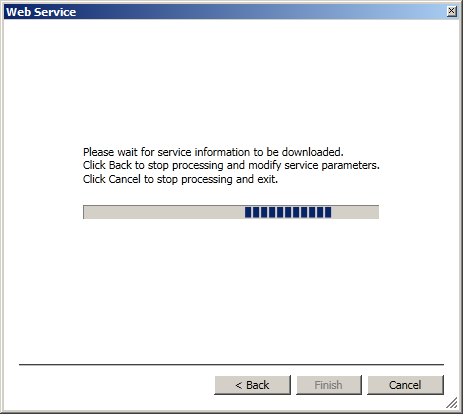 web service download progress screen