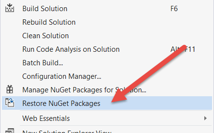 New 'Restore Packages' Context Menu Item