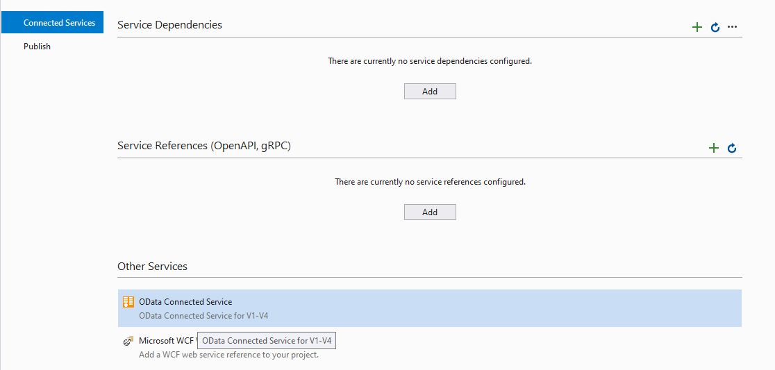 Select OData Connected Service