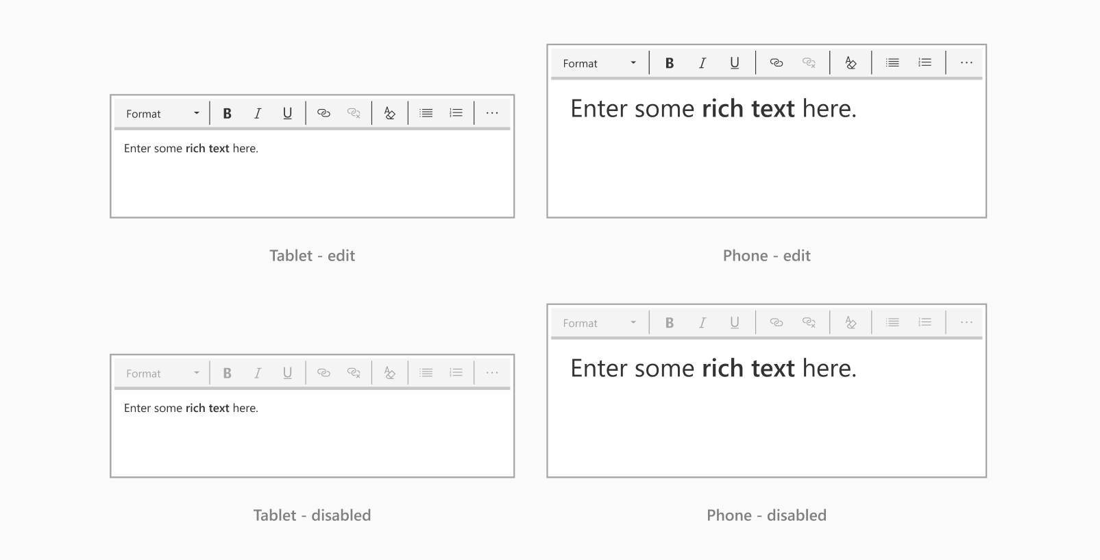 Rich text states.