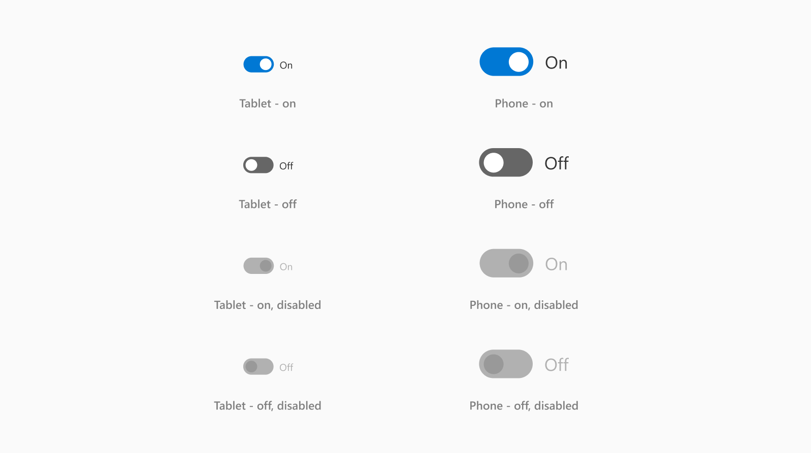 Toggle states.