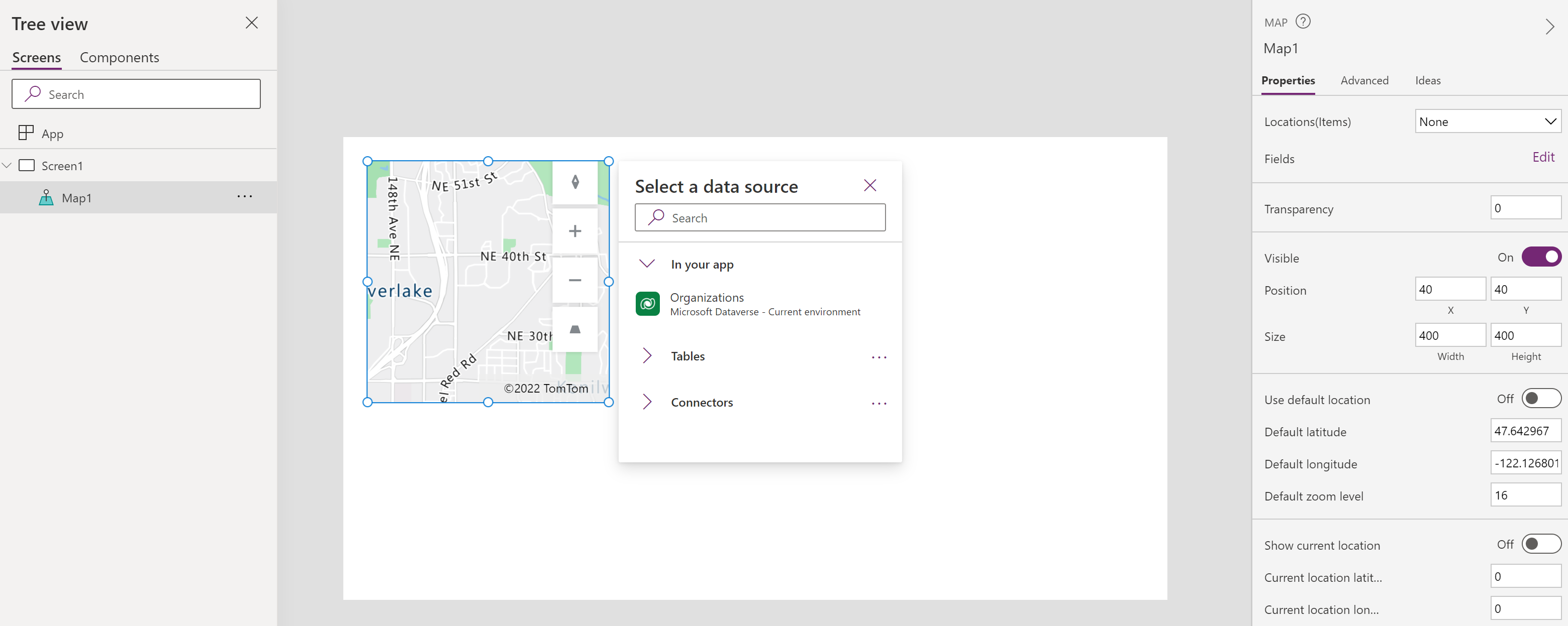 Use An Interactive Map Control In Power Apps Power Apps Microsoft Learn   Geospatial Map Component 