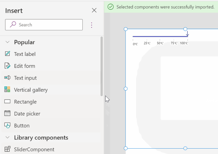 Component imported to your app.