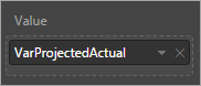 VarProjectedActual value in the Visualizations pane.
