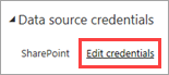 Edit data source credentials.