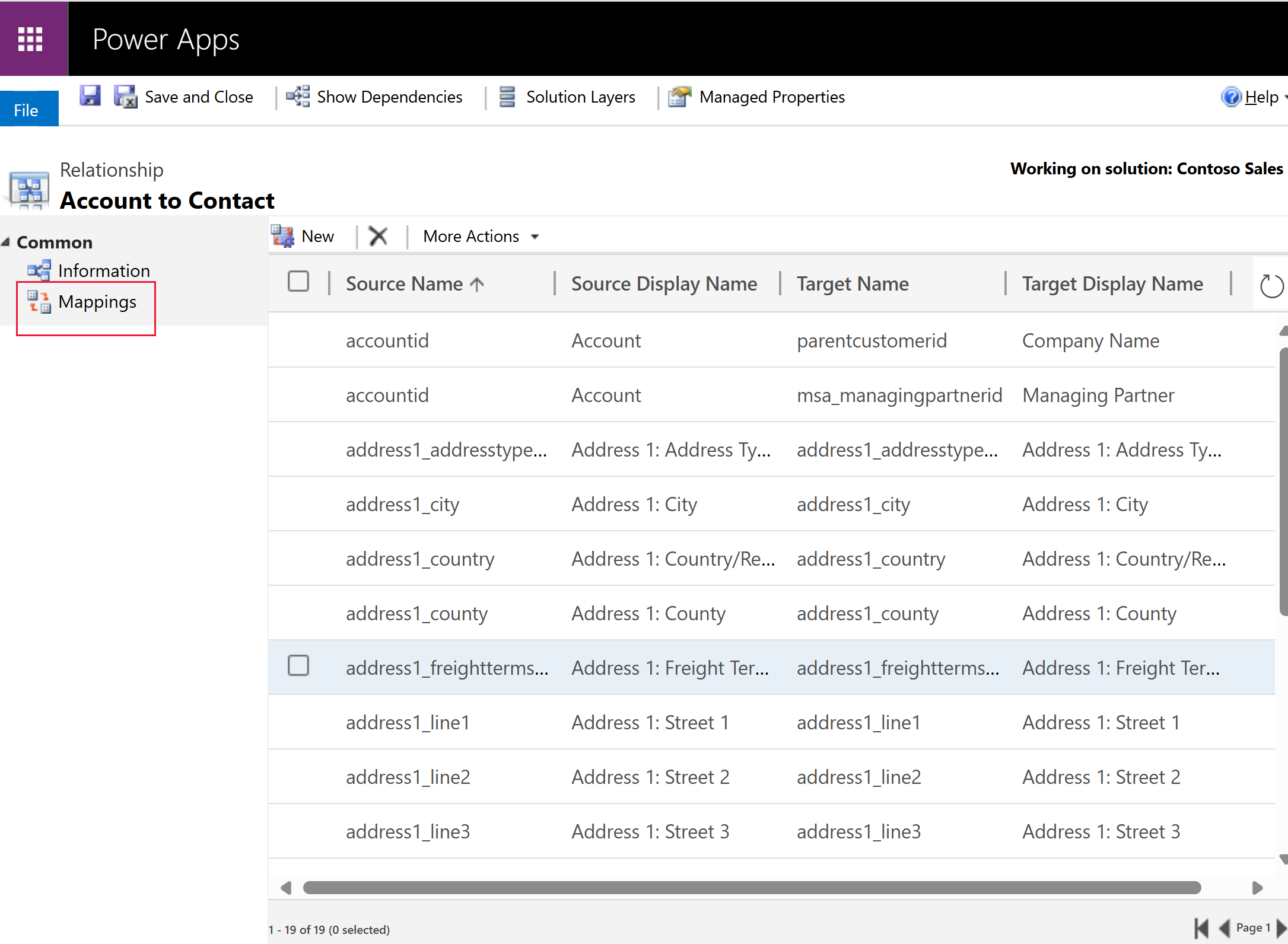 Select Mappings for the table relationship.