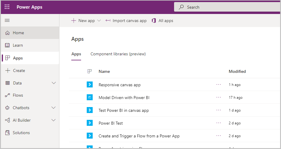 Go to make.powerapps.com