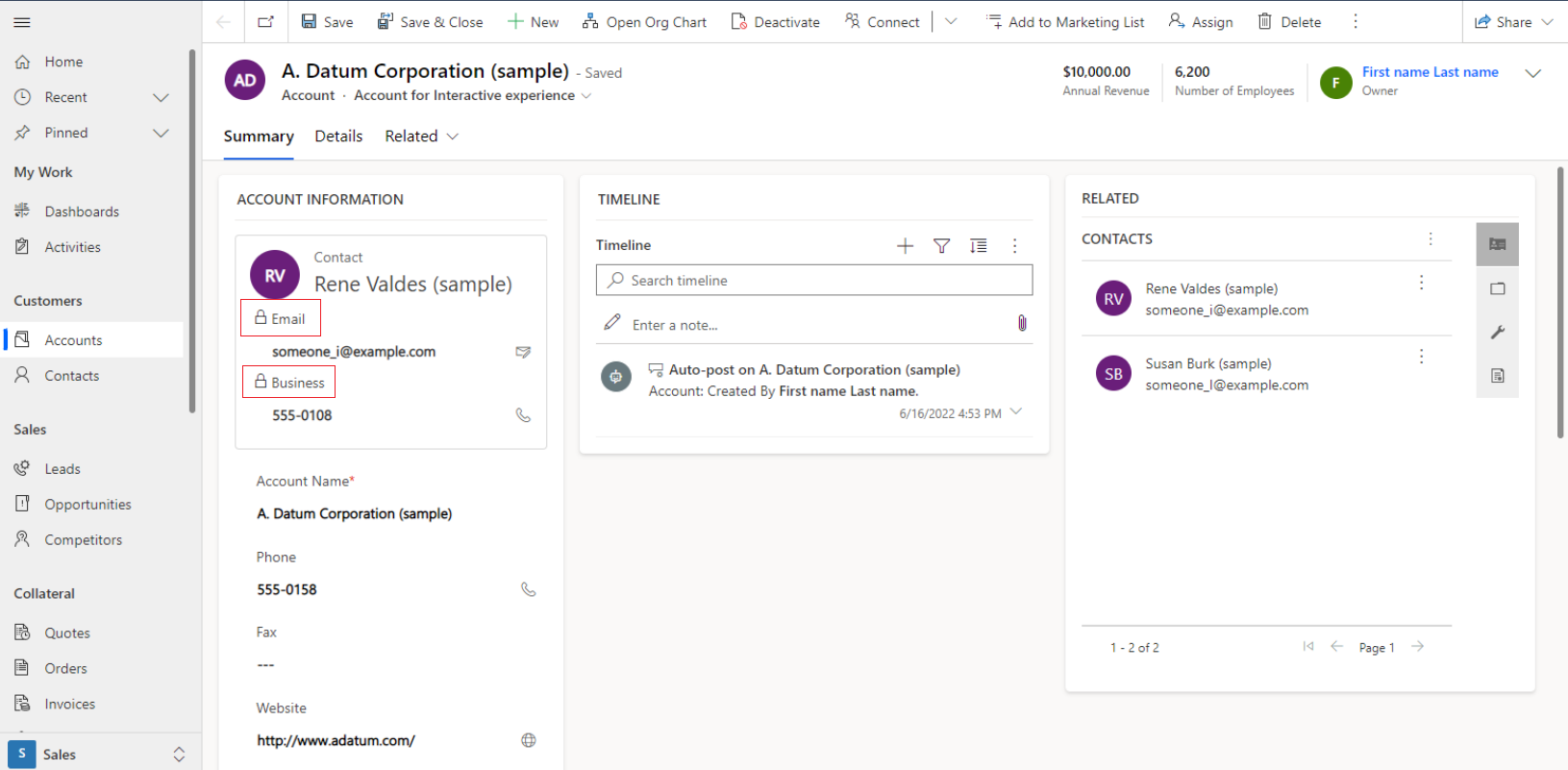 Form UI enhancements screenshot of related records layout