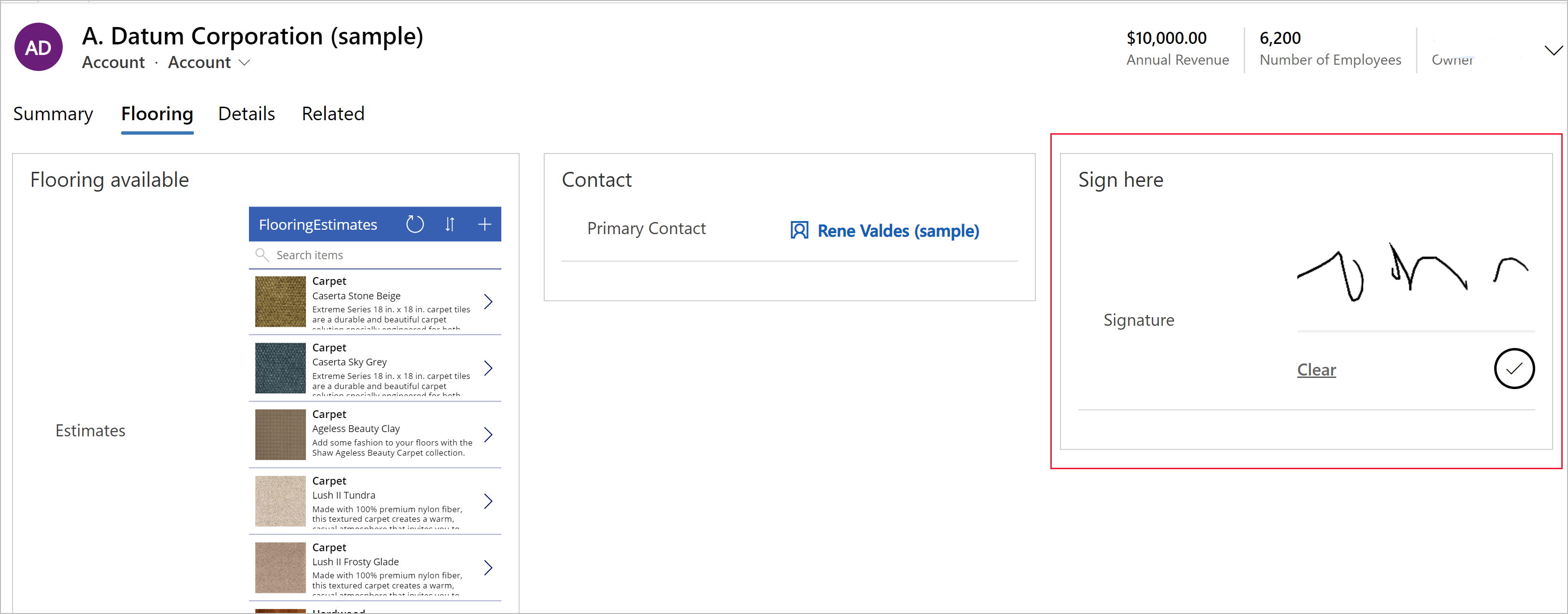 Pen control in a model-driven app.