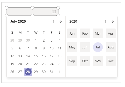 Date picker control.