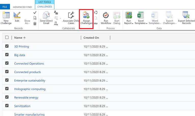 Reassign the selected rows.