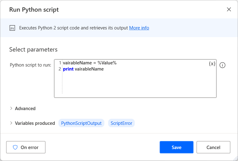 Screenshot of a Python script that contains the percentage notation.