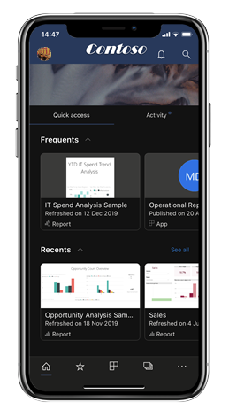 Dark mode in the Power BI mobile apps