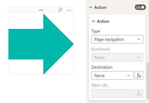 Screenshot showing Use an arrow for navigation.