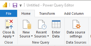 Screenshot of Power Query Close and Apply button.