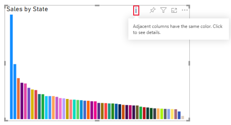 A screenshot showing a warning icon in a Power BI visual.