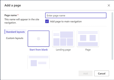 Selecting the page layout.