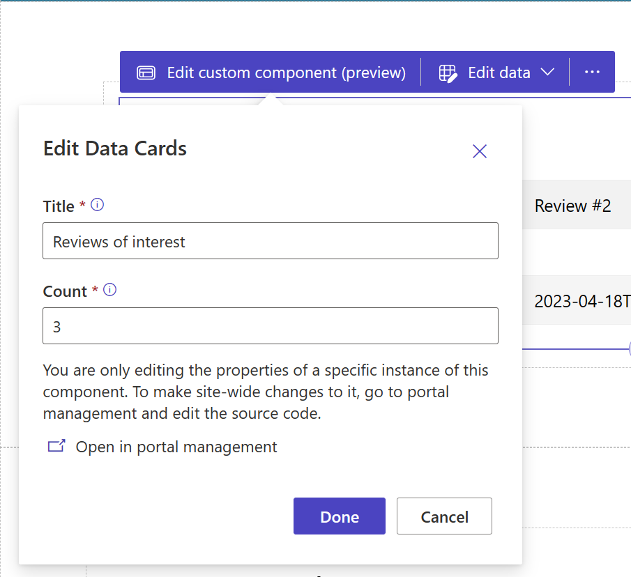 Configure parameters in design studio.