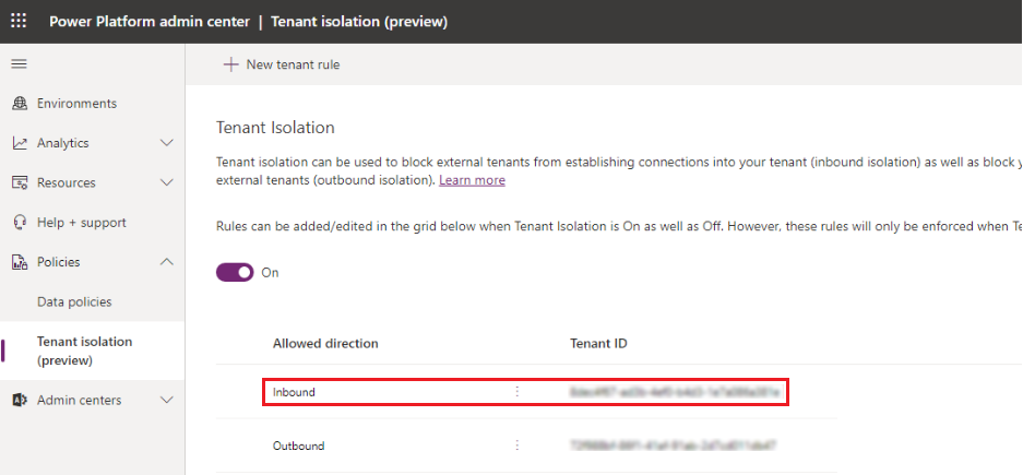 New tenant rule appears in allowlist.