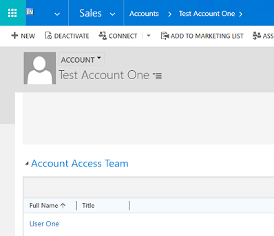 Sub-grid in account form.