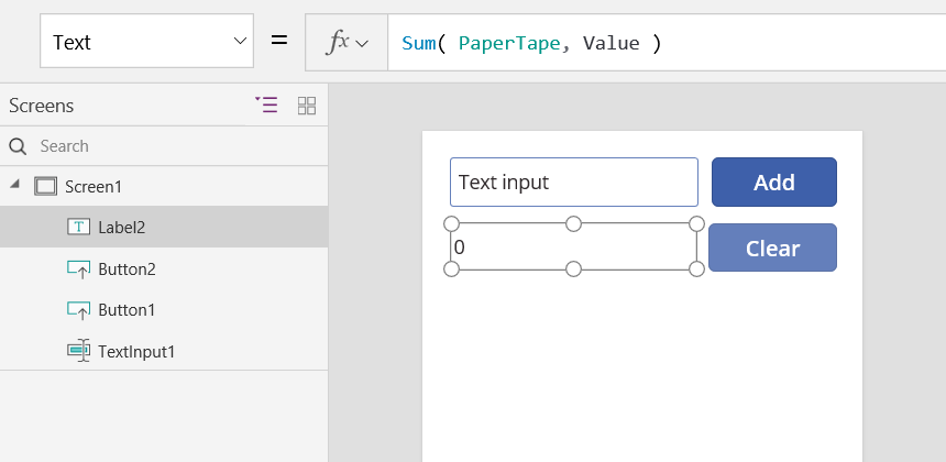 Text property label.