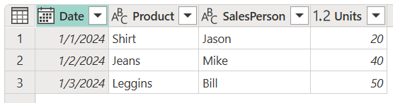 Final table with the non-selected GUID and Report created by columns removed.